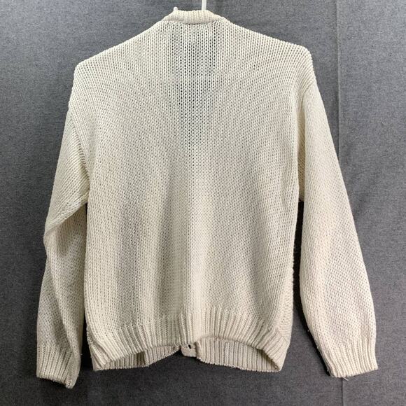 Colleen's Collectables Knit Cardigan Sweater Womens Large White Long Sleeve - Picture 2 of 7